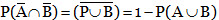 Probability of occurrence of neither A nor B is